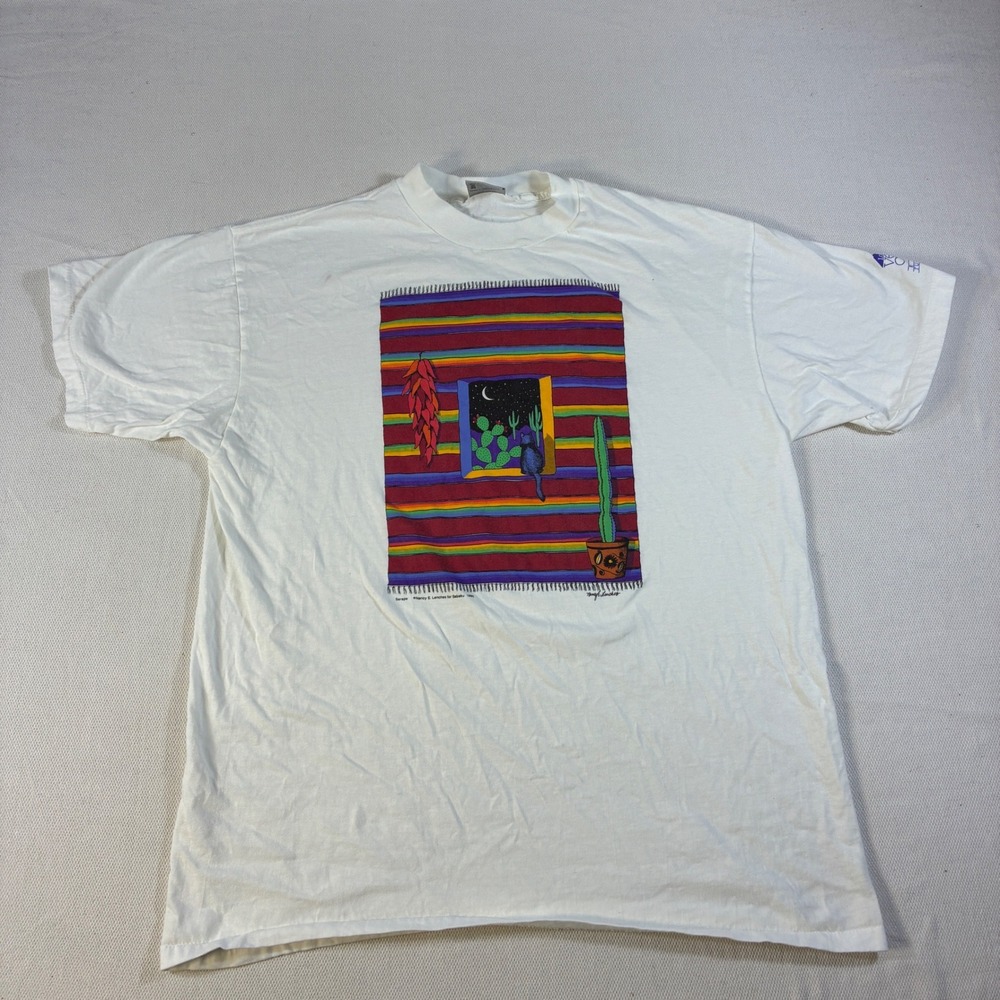 Vintage 1990 Nancy Lenches Sabaku T-Shirt Oneita Power-T XL Ventana Canyon Cat